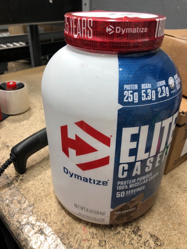 Photo 3 of **EXPIRES 03/2024** Dymatize Elite Casein Protein Powder, Rich Chocolate, 4 lb