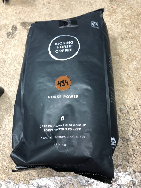 Photo 2 of **EXPIRES MAR 04/2023** Kicking Horse Coffee, 454 Horse Power, Dark Roast, Whole Bean, 2.2 lb