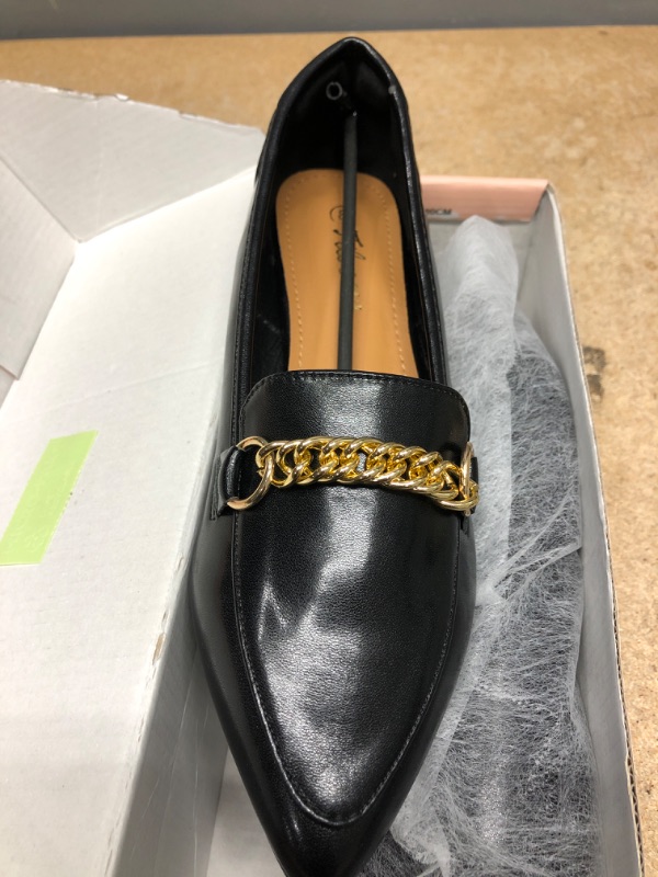 Photo 2 of Tilocow Pointy Toe Chain Link Loafers- Size 8 Black