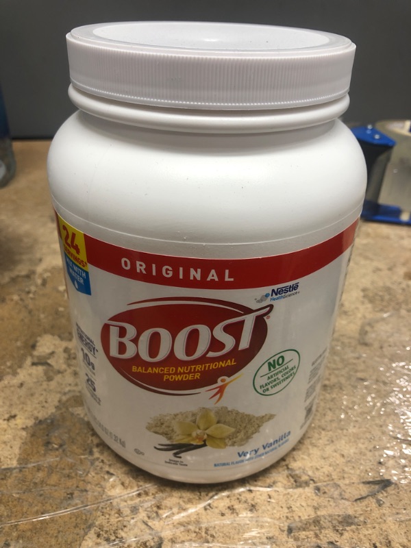 Photo 2 of ***EXP DEC 07 2022*** BOOST Original Balanced Nutritional Powder Drink Mix with 10g Protein and 25 Vitamins & Minerals, Very Vanilla, 14.6 Ounce