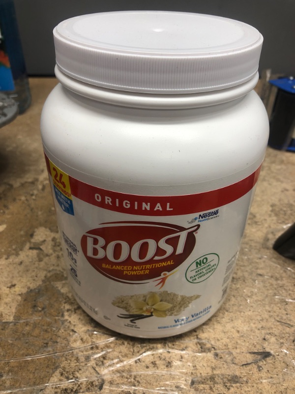 Photo 2 of ***EXP DEC 07 2022*** BOOST Original Balanced Nutritional Powder Drink Mix with 10g Protein and 25 Vitamins & Minerals, Very Vanilla, 14.6 Ounce