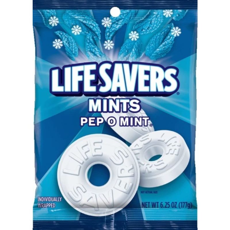 Photo 2 of ***EXP 10/2022** LIFE SAVERS Pep O Mint Candy Bag,White, 6.25 Ounce (Pack of 12)