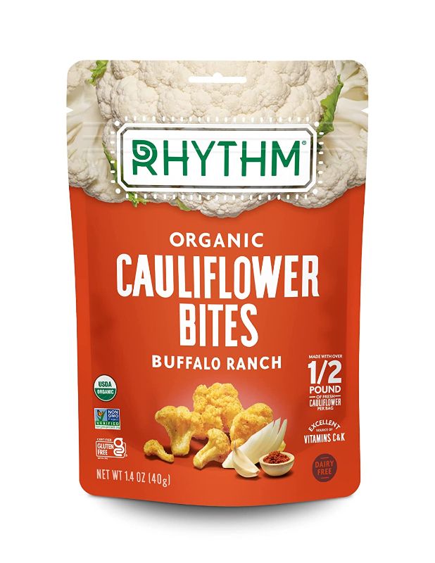 Photo 1 of ***EXP MAY 15,2023*** Rhythm Superfoods Organic Crunchy Cauliflower Bites Buffalo Ranch Flavor, Gluten Free, 1.4 Ounces (Pack Of 8)