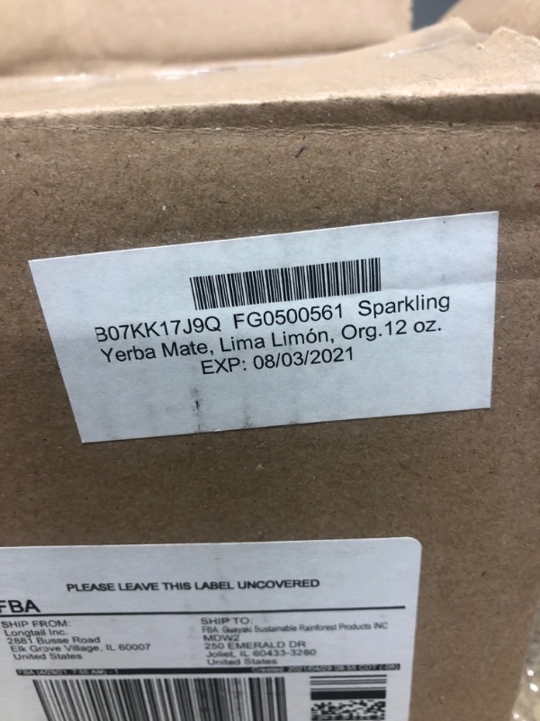 Photo 3 of ***EXP 08/03/2022*** Guayaki Yerba Mate, Organic Sparkling Drink, Lima 12 fl oz (Pack of 12)