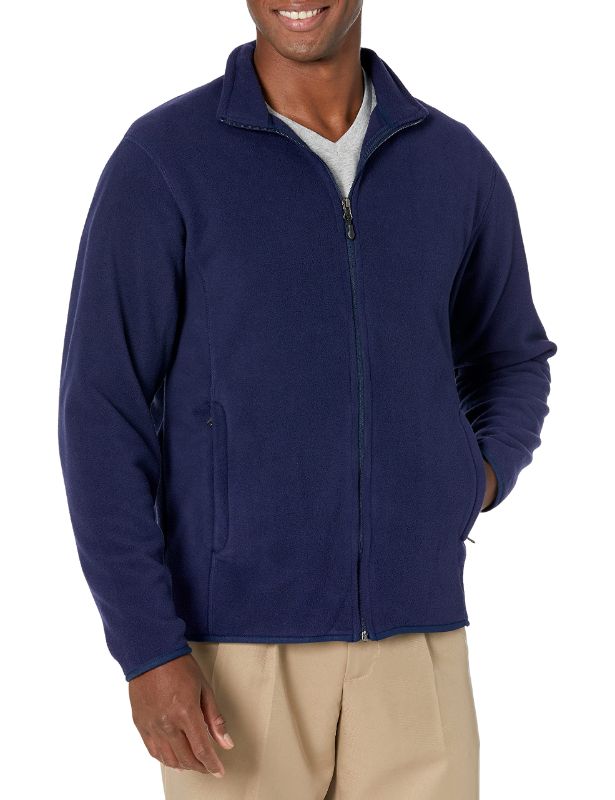 Photo 1 of Amazon Essentials Men's Full-Zip Polar Fleece Jacket  Polyester Navy --------Large