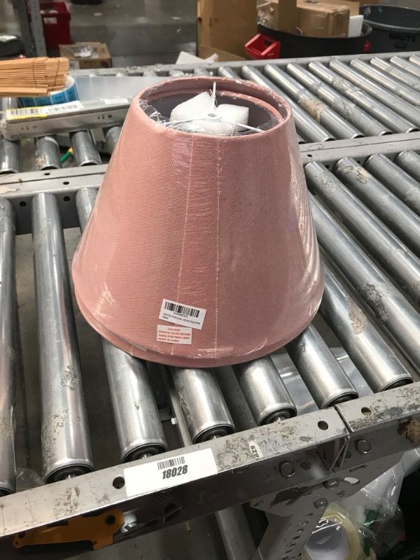Photo 1 of TOOTOO STAR Double 7x14x9" Fabric Natural Linen Cone Barrel Hand Craft Medium Lamp Shade Set of 2, Lampshade for Floor Table Lamp,Spider for Lamp has Harp (pink)