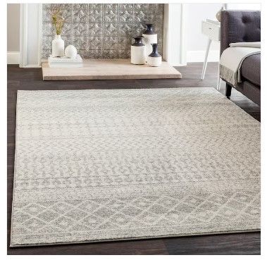 Photo 1 of 8 x 10 Gray Indoor Trellis Moroccan Area Rug
