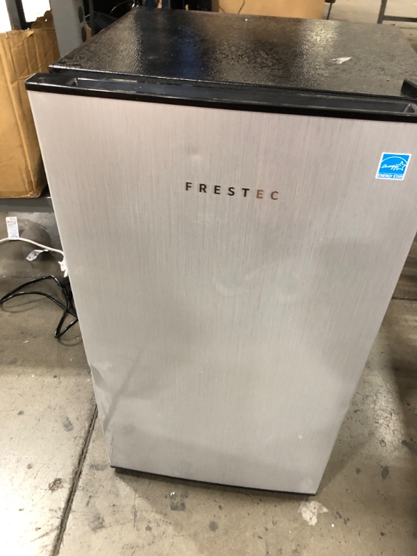 Photo 2 of Frestec 3.1 CU' Mini Refregiator, Compact Refrigerator, Small Refrigerator with Freezer, Stainless Steel Look (FR 310 SL)
