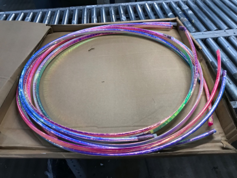 Photo 1 of CRACKED HOOP**KESS Ice Hoop,12 Pc Family Pack V-Grip Exercise Hoops, Equipment Rings for Sports, Playing, Party, Dance, Games, Portable Hula Hoops for Indoor and Outdoor Use, Assorted Colors & Sizes