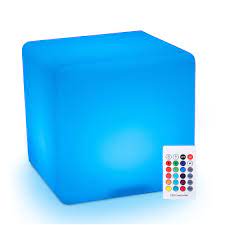 Photo 1 of Missing Charger/Cables/Remote***HOMCOM 16" RGB Led Cube Light Waterproof Rechargeable Adjustable Color Changing Tesseract Mood Lamp with Remote Control
