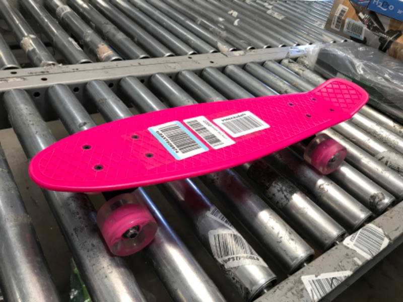Photo 1 of Child Mini Skateboard 22 inch Complete Cruiser Retro Plastic Skateboard for Kids Teens Adults All-in-One Skate Tool Outdoor (Color : Pink)
