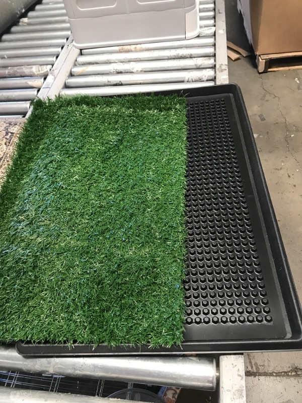 Photo 2 of 20 in. x 30 in. Puppy Potty Training Artificial Grass Mat
