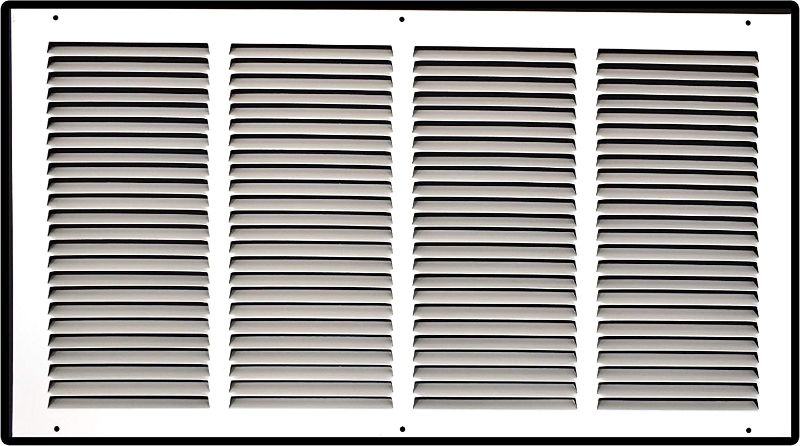 Photo 1 of 24"W x 14"H [Duct Opening Size] Steel Return Air Grille | Vent Cover Grill for Sidewall and Ceiling, White 