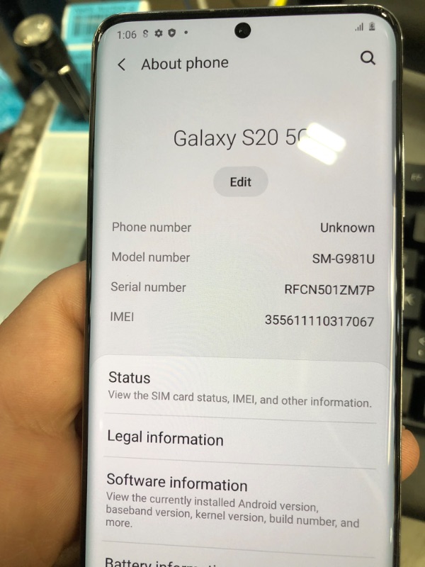 Photo 5 of Samsung Galaxy S20 5G, 128GB, Cosmic Gray - Unlocked (Renewed) 128GB Cosmic Gray Unlocked Renewed