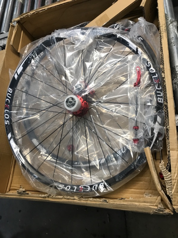 Photo 1 of BUCKLOS 26/27.5/29" Mountain Bike Wheelset, Carbon Hub MTB Wheels Quick Release Disc Brakes, 24H Low-Resistant Flat Spokes Bike Wheels fit 7-11 Speed Cassette 1Pair (Front+Rear) 26 inch