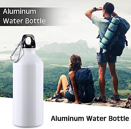 Photo 1 of Aluminum Water Bottles 20 Oz Blank Reusable Water Bottles Lightweight Aluminum Gym Travel Water Bottle Leak Proof Team Customized Water Bottles for Bike Bicycle Camping (White)