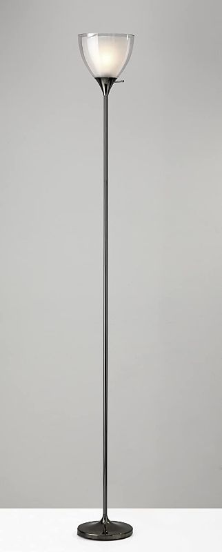 Photo 1 of *** UNABLE TO TEST *** Adesso 3565-01 Presley Torchiere, 72 in, 150W Incandescent/ 150W CFL, Black Nickel, 1 Floor Lamp
