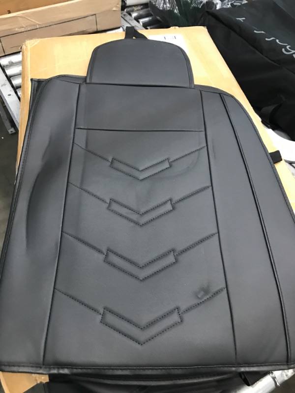 Photo 2 of RED-SHYN R047 PU Leather Car Seat Cover, The Full Surrounded Car Seat Protector with Headrest Lumbar Pillow Universal Fit (Black)