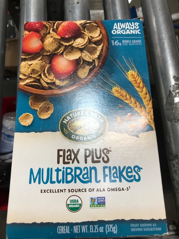 Photo 3 of Nature's Path Organic Flax Plus Multibran Flakes Cereal, 13.25 Ounce (Pack of 6), Non-GMO, 16g Whole Grains, with Omega-3 Rich Flax Seeds Multibran Flakes 13.25 Ounce (Pack of 6)