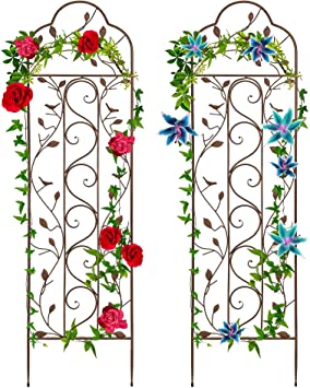 Photo 1 of *NOT exact stock photo, use for reference*
Set of 2 Iron Arched Garden Trellis w/Branches & Birds