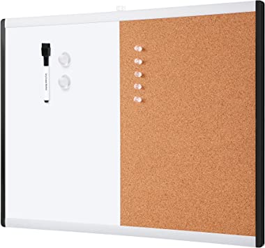 Photo 1 of **USED**
Amazon Basics Magnetic Dry-Erase Board, Combo Board, Plastic/Aluminum Frame, 17" x 23"