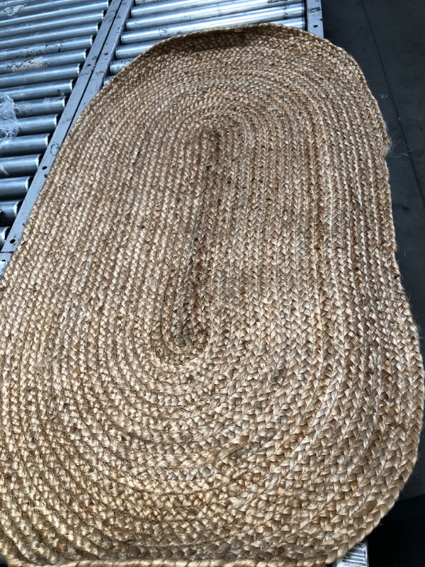 Photo 1 of nuLOOM Rigo Hand Woven Farmhouse Jute Accent Rug, 2' 3" x 4' Oval, Natural
