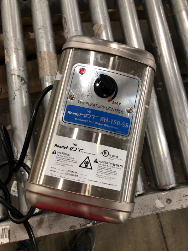 Photo 2 of **USED**  Ready Hot 40-RH-150-SS Compact Water Dispenser, Manual Temperature Control, Reverse Osmosis Compatible, Includes Tank Only, Stainless Steel Stainless Steel Tank Only