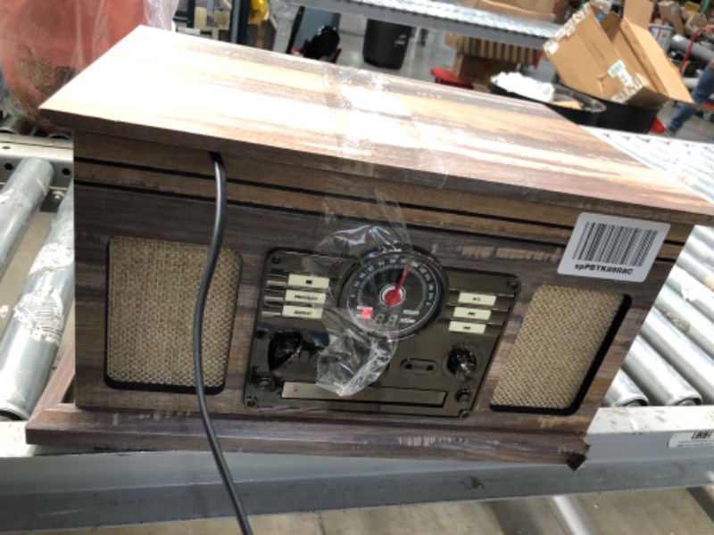 Photo 1 of Victrola Nostalgic 6-in-1 Bluetooth Record Player & Multimedia Center with Built-in Speakers - 3-Speed Turntable, CD & Cassette Player, FM Radio | Wireless Music Streaming | Mahogany