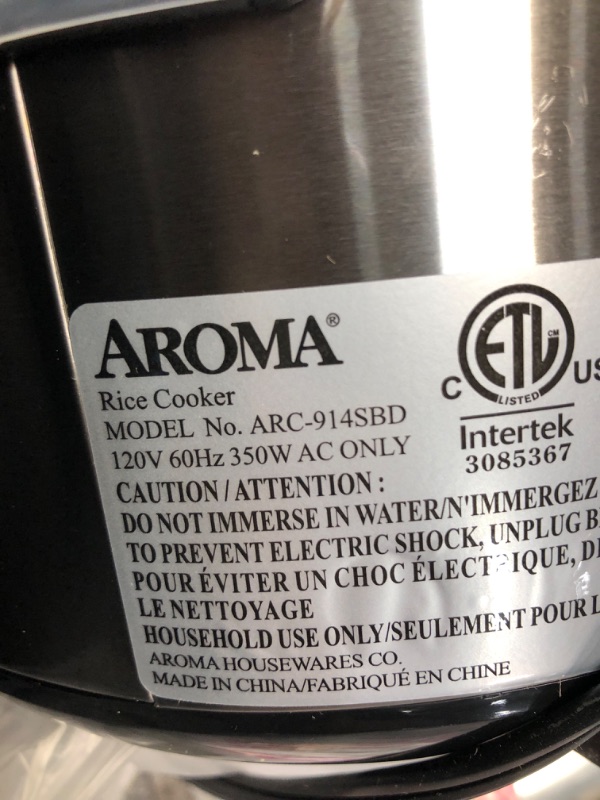 Photo 5 of (Damaged)Aroma Housewares ARC-914SBD Digital Cool-Touch Rice Grain Cooker and Food Steamer, Stainless, Silver, 4-Cup (Uncooked) / 8-Cup (Cooked) Basic