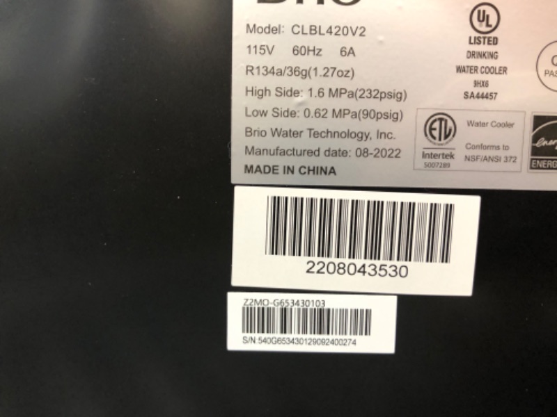 Photo 6 of **DAMAGED**  Brio Bottom Loading Water Cooler Water Dispenser – Essential Series - 3 Temperature Settings - Hot, Cold & Cool Water - UL/Energy Star Approved