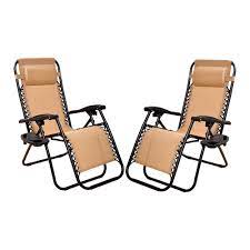 Photo 1 of **MINOR TEAR & WEAR**Elevon Adjustable Zero Gravity Lounge Chair Recliners for Patio 2-Pack Beige