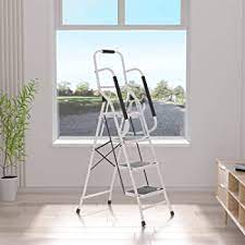 Photo 1 of **MINOR TEAR & WEAR**SPIEEK 4 Step Ladder with Handrails Folding Step Stool, Non-Slip Wide Pedal Step Stools for Adults Home Kitchen, Foldable Ladder Portable Stepladder 330lb Capacity
