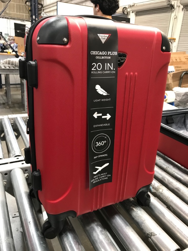 Photo 4 of **MINOR TEAR & WEAR**Travelers Club Chicago Hardside Expandable Spinner Luggages, Red, 5 Piece Set
