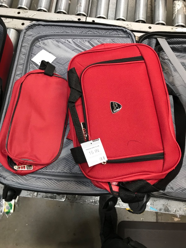 Photo 7 of **MINOR TEAR & WEAR**Travelers Club Chicago Hardside Expandable Spinner Luggages, Red, 5 Piece Set
