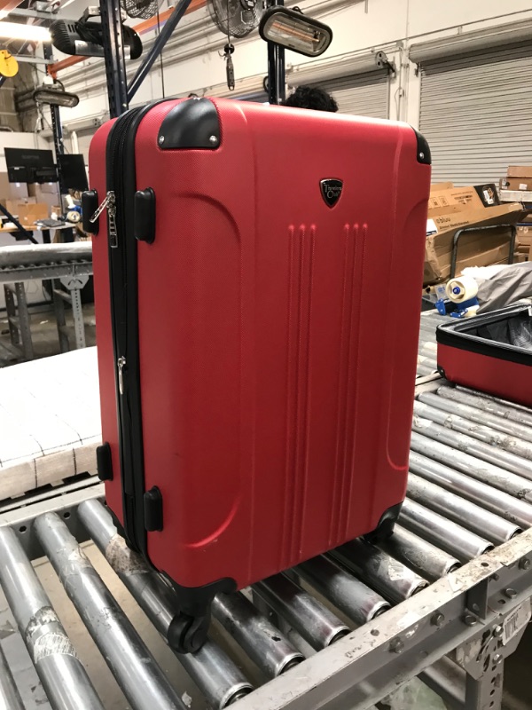 Photo 2 of **MINOR TEAR & WEAR**Travelers Club Chicago Hardside Expandable Spinner Luggages, Red, 5 Piece Set
