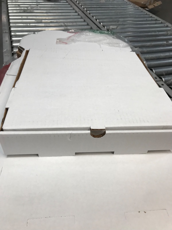 Photo 2 of 12" x 12" x 2" White Corrugated Plain Pizza Box - 50/Bundle