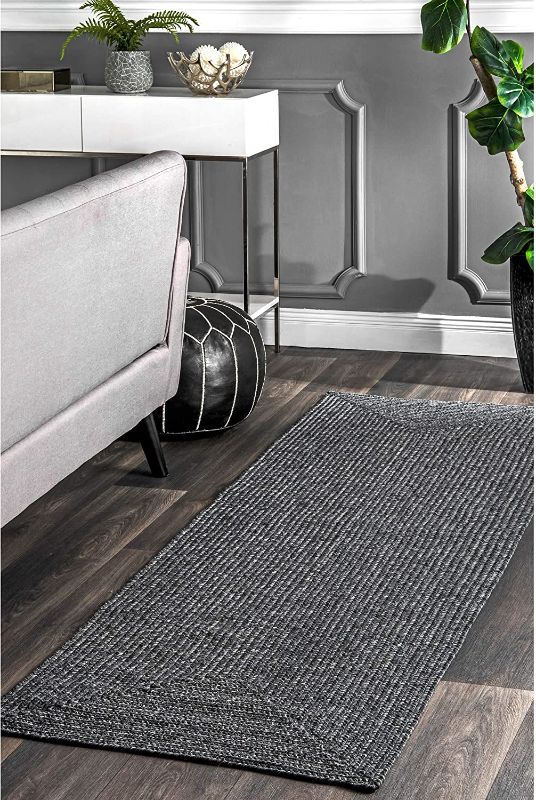 Photo 1 of nuLOOM Wynn Braided Indoor/Outdoor Runner Rug, 2' 6" x 6', Charcoal