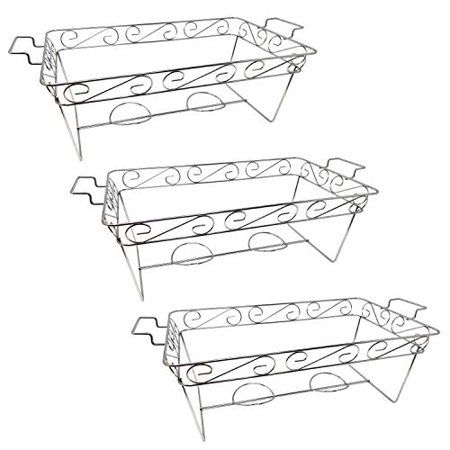 Photo 1 of `Party Essentials 3-Count Full Size Elegance Chafing Racks, Chrome

