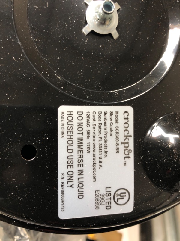 Photo 3 of **MISSING LID**
Crock-Pot 3-Quart Round Manual Slow Cooker, Stainless Steel and Black - SCR300-SS Stainless Silver 3 QT Cooker