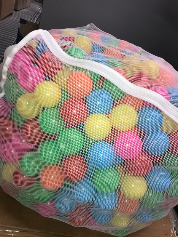 Photo 2 of Amazon Basics BPA Free Crush-Proof Plastic Pit Balls with Storage Bag, Toddlers Kids 12+ Months, 6 Bright Colors - Pack of 1000 6 Bright Colors 1,000 Balls