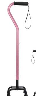 Photo 1 of BeneCane Quad Cane Adjustable Walking Cane with Offset Soft Cushioned Handle for Men & Women Lightweight Comfortable with 4-Pronged feet for Extra Stability pink