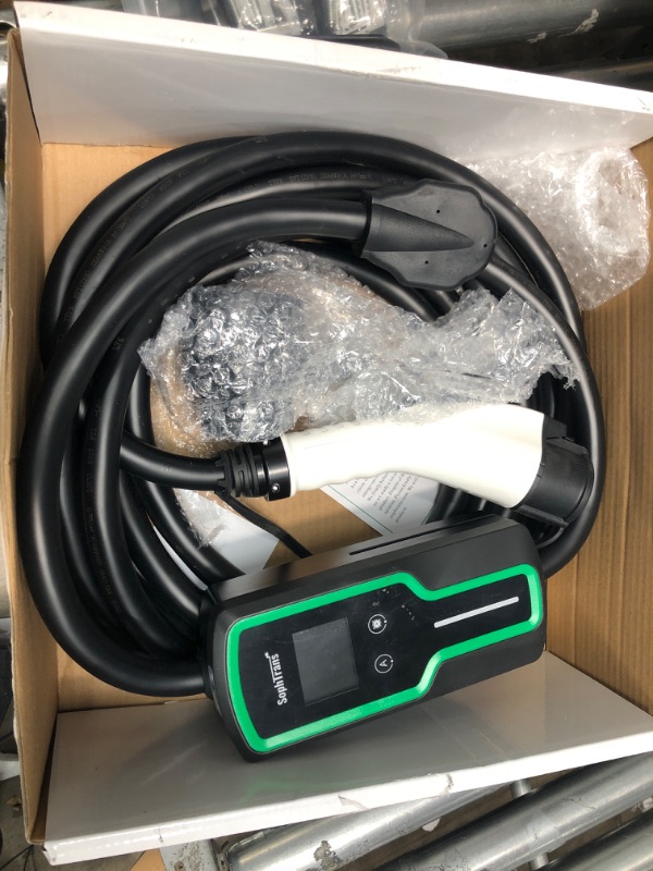 Photo 2 of Used / not able to test due to power cord *** SOPHTRANS EV Charger Level 2, 10 to 40Amp Adjustable with NEMA14-50, 25ft Thick Cable, Wall Mounted & Portable EV Charger for Home Level 2 with WiFi(100-240V)