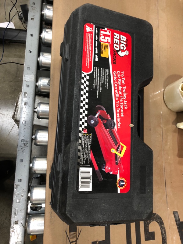 Photo 2 of Big Red T820014s Torin Hydraulic Trolley Service/Floor Jack with Blow Mold Carrying Storage Case, 2 Ton (4,000 lb) Capacity, Red(SEE NOTES) 