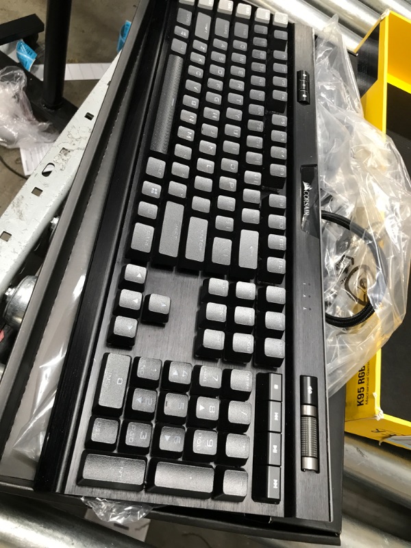 Photo 4 of Corsair K95 RGB Platinum XT Mechanical Gaming Keyboard, Backlit RGB LED, Cherry MX Speed RGB Silver, Black (CH-9127414-NA) MX Speed Silver Keyboard