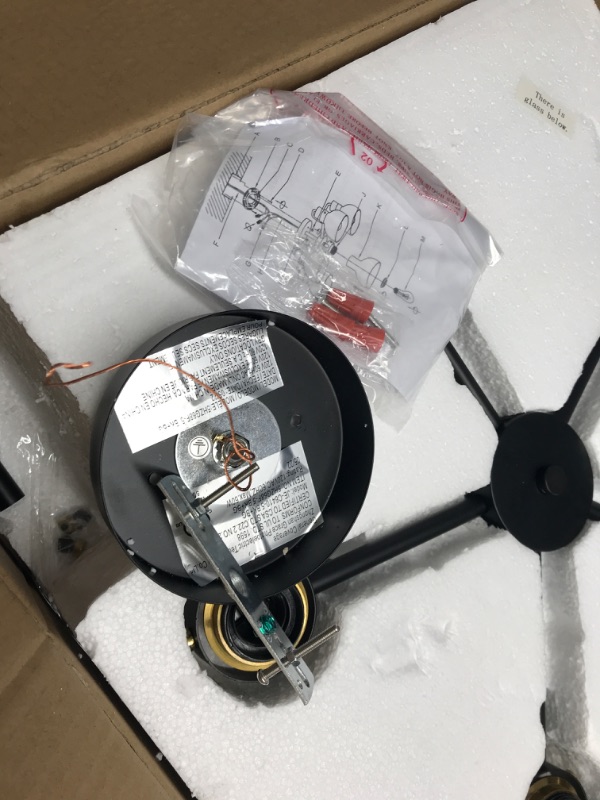 Photo 1 of 5-Light Chandelier, HWH Semi Flush Mount Ceiling Light Fixtures with Clear Glass Shade, Black and Gold Finish, for Kitchen, Dining, Living Room, 5HZG68F-5 BK+BG
