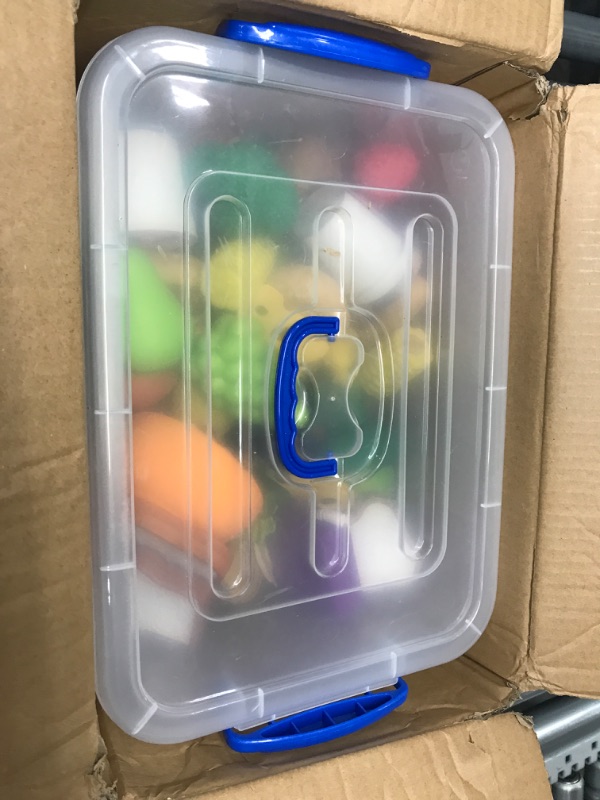 Photo 2 of **CONTAINER CRACKED**  Learning Resources New Sprouts Classroom Play Food Set, 100 Pieces - LER9723,Multi,12 L x 7 W x 12 H in & New Sprouts Classroom Kitchen Set - 45 Pieces Play Food Set + Kitchen Set