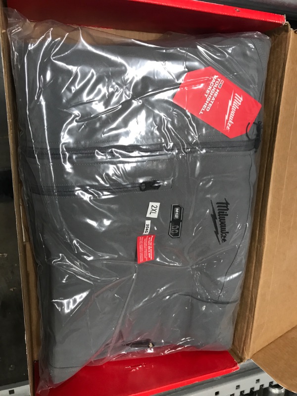 Photo 2 of Milwaukee Jacket M12 12V Lithium-Ion Heated Front and Back Heat Zones and Colors - Battery Not Included (2X-Large, Gray)