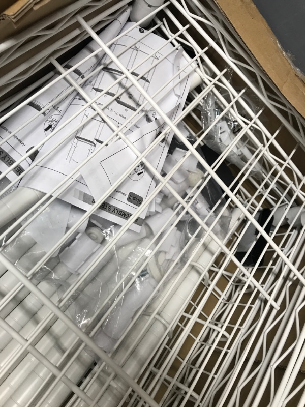 Photo 3 of **USED**  Ulif Clothes Drying Rack, Over Washer and Dryer Laundry Room Storage Shelf, Bathroom Towel Rack Space Saver with Adjustable Shelves, Wire Basket, and Rotatable Hooks, 63.4"L x 13.4"D x 76.7"H, White White Large: 63.4"L x 13.4"D x 76.7"H