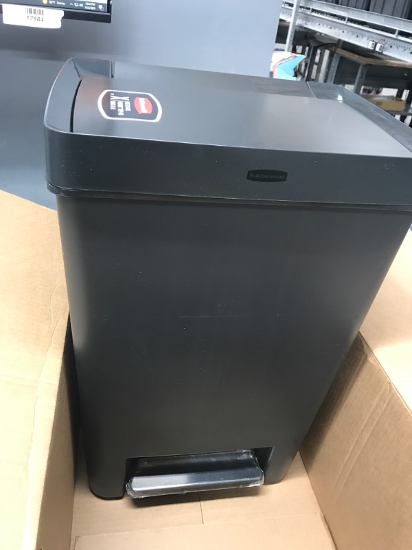 Photo 2 of **NEW**   Rubbermaid Premier Series II Step-On Trash Can for Home and Kitchen, with Lid Lock and Slow Close, 13 Gallon, Charcoal
