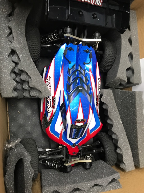 Photo 2 of **USED**  ARRMA RC Car 1/8 TLR Tuned Typhon 6S 4WD BLX Buggy RTR (Battery and Charger Not Included), Red/Blue, ARA8406, Cars, Electric Kit Other